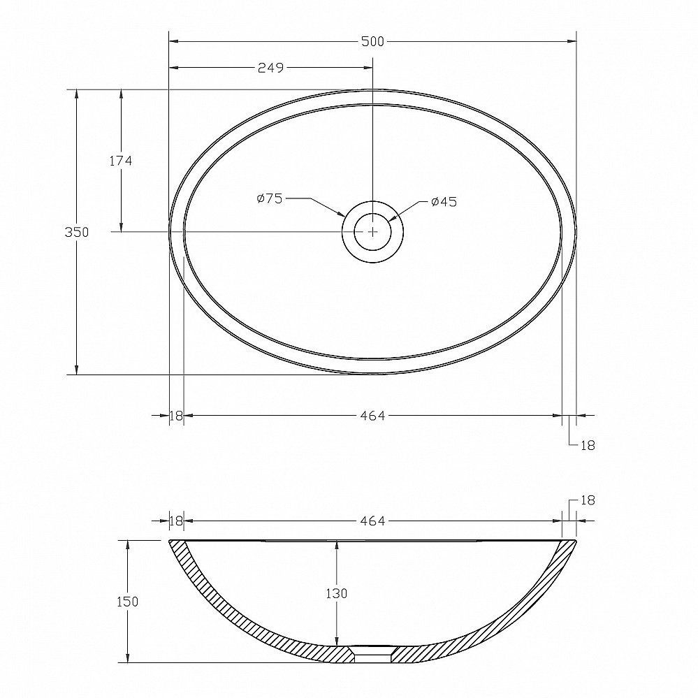 Раковина накладная прозрачная ABBER Kristall AT2802Saphir синяя купить в интернет-магазине Sanbest
