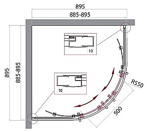 Душевой уголок BelBagno UNO-195-R-2-90-P-NERO 90х90 стекло матовое/профиль черный купить в интернет-магазине Sanbest