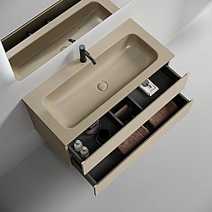 Тумба с раковиной Sancos FOLK FL100CP/CN7013MC 100 капучино для ванной в интернет-магазине Sanbest