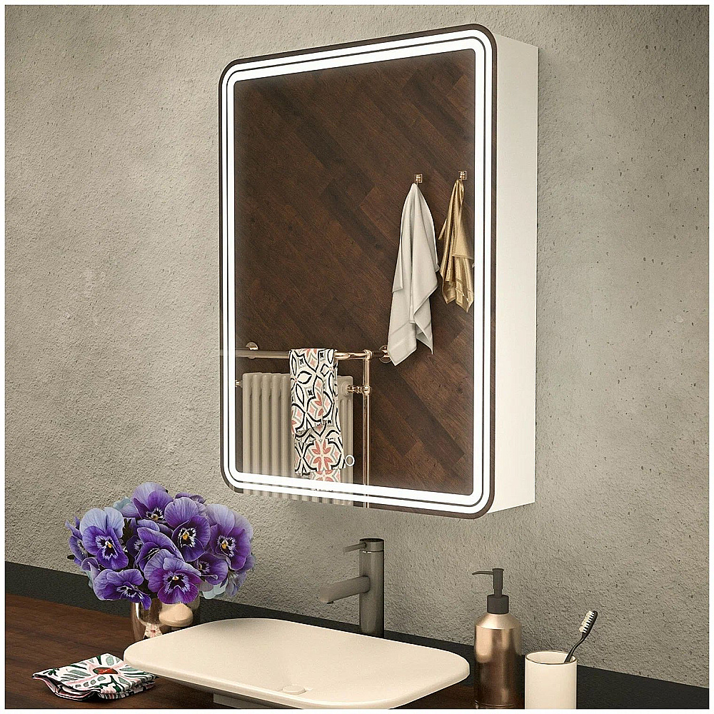 Зеркальный шкаф AZARIO Adriana 1Л CS00066642 60х80 белый купить в интернет-магазине сантехники Sanbest