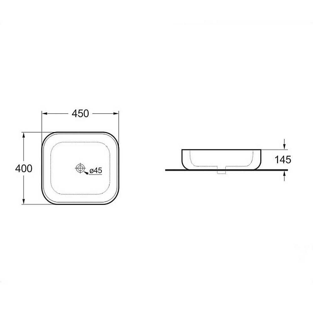 Раковина накладная Vincea 45 VBS-106 белая купить в интернет-магазине Sanbest