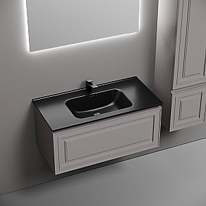 Тумба с раковиной Sancos Very 90 VR90SM серая матовая для ванной в интернет-магазине Sanbest