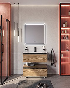 Нижняя тумба Cezares SLIDER-800-1C-PI-RT-P дуб тангент для ванной в интернет-магазине сантехники Sanbest