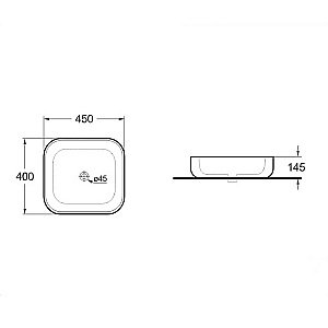 Раковина накладная Vincea 45 VBS-106 белая купить в интернет-магазине Sanbest