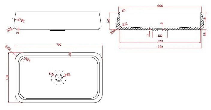 Раковина накладная Montebianco LORETO DUE 13212 белая матовая купить в интернет-магазине Sanbest