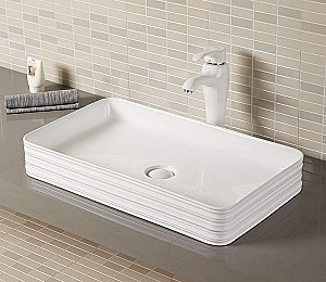 Раковина накладная Ceramalux N 67 W1531 белая купить в интернет-магазине Sanbest