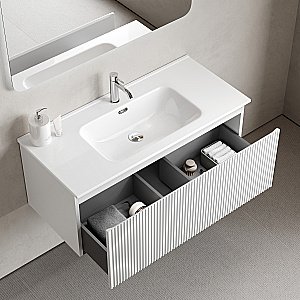 Тумба с раковиной Sancos Snob R 1.0 SNR1.0100W/CN7003 Bianco для ванной в интернет-магазине Sanbest