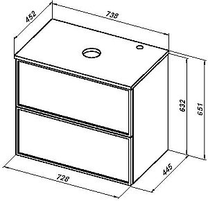 Столешница для раковины Aquanet Арт 75 мисти грин для ванной в интернет-магазине сантехники Sanbest
