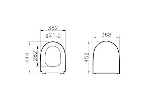 Унитаз подвесной Vitra Sento 9830B003-7207 безободковый, c инсталляцией, с крышкой микролифт купить в интернет-магазине Sanbest