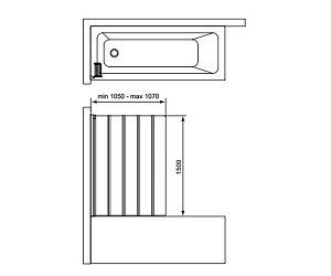 Шторка для ванны Ideal Standard Connect T9926EO купить в интернет-магазине Sanbest