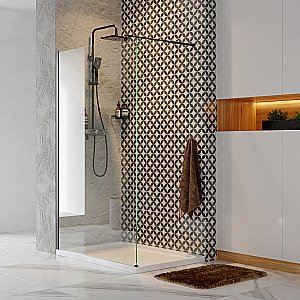 Душевое ограждение WasserKraft Abens 20W 110 20W46 стекло прозрачное/профиль черный купить в интернет-магазине Sanbest