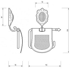 Держатель для туалетной бумаги Migliore Cleopatra 16626 бронза купить в интернет-магазине сантехники Sanbest