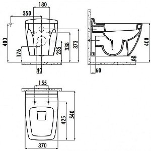 Унитаз подвесной с функцией биде CREAVIT BULL BL320-00CB00E белый купить в интернет-магазине Sanbest