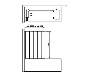 Шторка для ванны Ideal Standard Connect T9926EO купить в интернет-магазине Sanbest