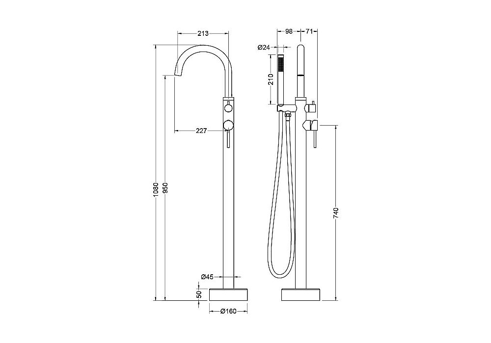 Смеситель для ванны Aquatek Европа AQ1345MB черный матовый купить в интернет-магазине сантехники Sanbest