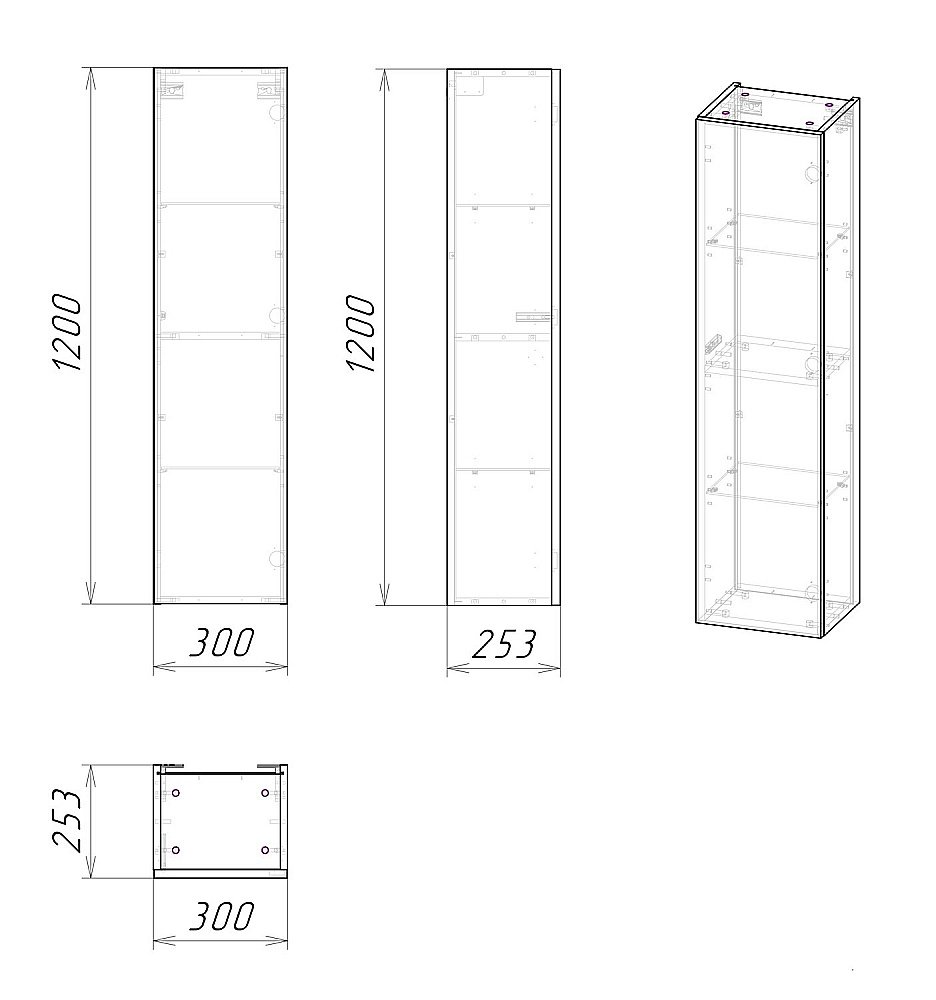 Пенал подвесной Grossman Альба 303010 30 веллингтон/бриз для ванной в интернет-магазине сантехники Sanbest