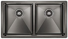 Мойка кухонная Paulmark TWIN PM237844-GM вороненая сталь купить в интернет-магазине сантехники Sanbest