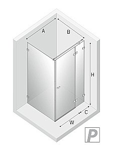 Душевой уголок NEW TRENDY AVEXA 110х120 стекло прозрачное/профиль хром купить в интернет-магазине Sanbest