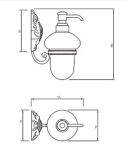 Диспенсер Migliore Cleopatra ML.CLE-60.707.DO прозрачное стекло с декором/золото купить в интернет-магазине сантехники Sanbest