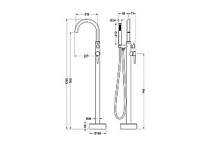 Смеситель для ванны Aquatek Европа AQ1345MB черный матовый купить в интернет-магазине сантехники Sanbest