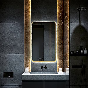 Зеркало ABBER See AG6112SCG 60x100 золото в ванную от интернет-магазине сантехники Sanbest