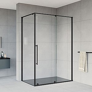 Душевой уголок Vincea Arno VSR-1A9012CLB 90x120 стекло прозрачное/профиль черный купить в интернет-магазине Sanbest