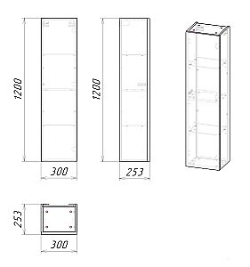 Пенал подвесной Grossman Альба 303010 30 веллингтон/бриз для ванной в интернет-магазине сантехники Sanbest