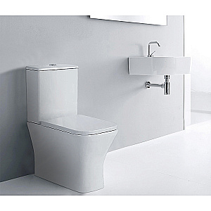 Унитаз напольный Azario Blaise AZ-55-1 белый, безободковый, с бачком, с крышкой микролифт купить в интернет-магазине Sanbest