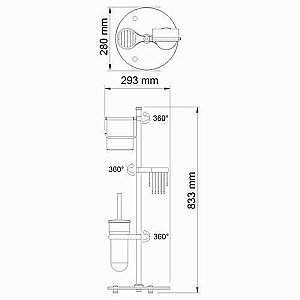 Стойка для аксессуаров WasserKRAFT Ammer К-1236 купить в интернет-магазине сантехники Sanbest