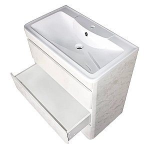 Тумба с раковиной напольная  Style Line АТЛАНТИКА 80 бетон крем для ванной в интернет-магазине Sanbest