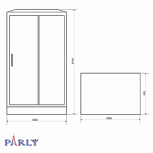 Душевая кабина PARLY BETT B120 120х80 стекло матовое/профиль черный матовый купить в интернет-магазине Sanbest