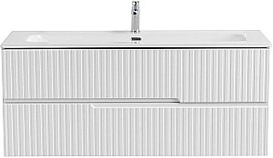 Тумба с раковиной Cezares DUET-N 120 DUET-N-1200-2C-SO-BL белая глянцевая для ванной в интернет-магазине Sanbest