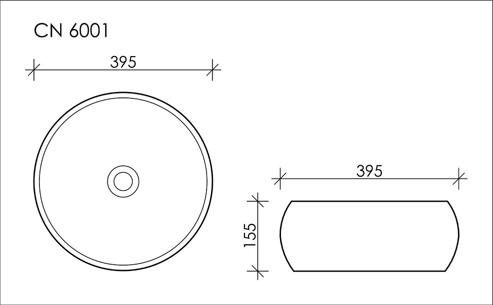 Раковина накладная Ceramica Nova Element CN6001 39 купить в интернет-магазине Sanbest