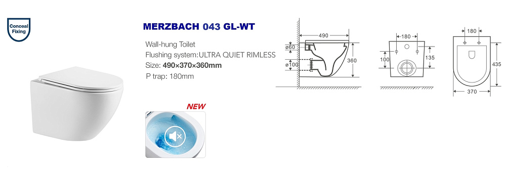 Унитаз подвесной WeltWasser WW MERZBACH 043 GL-WT купить в интернет-магазине Sanbest