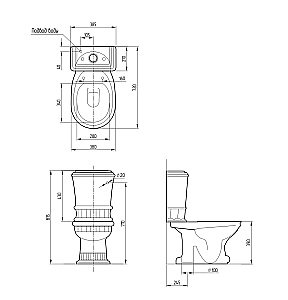 Унитаз Migliore Gianeta 20928 выпуск в пол белый/ручка золото купить в интернет-магазине Sanbest