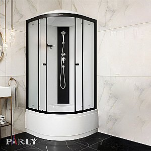 Душевая кабина Parly BETT B821 80х80 профиль черный матовый/стекло матовое купить в интернет-магазине Sanbest