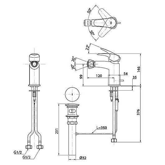 Смеситель для биде TOTO GM TRG09301R хром купить в интернет-магазине сантехники Sanbest