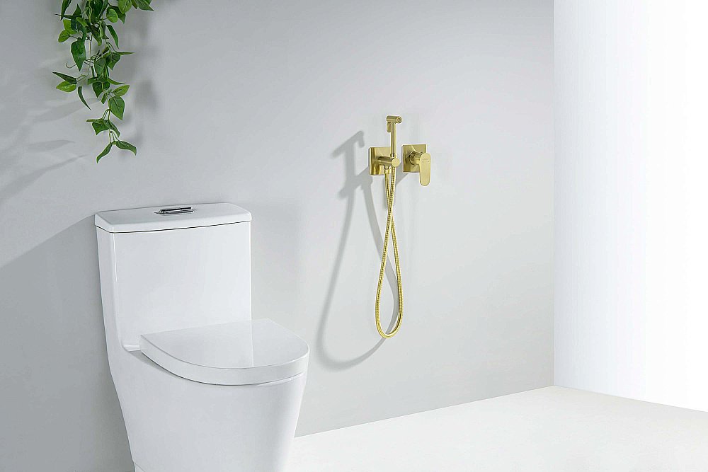 Гигиенический душ Aquatek Оберон AQ1220BG золото шлифованное купить в интернет-магазине сантехники Sanbest