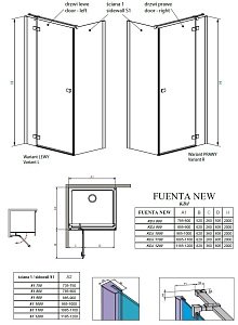 Душевой уголок Radaway Fuenta New KDJ 90х100 купить в интернет-магазине Sanbest