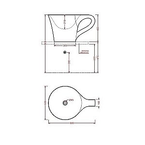 Раковина накладная Artceram CUP 70 OSL005 01 00 bi белая купить в интернет-магазине Sanbest