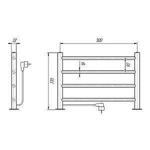 Полотенцесушитель электрический Domoterm DMT-T4 38x53 EK хром купить в интернет-магазине сантехники Sanbest