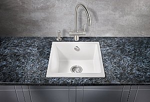 Мойка кухонная Milacio Leon 45 Cuarzo MC.77092 белая купить в интернет-магазине сантехники Sanbest
