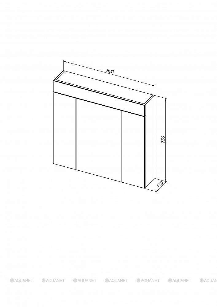 Зеркальный шкаф De Aqua Эколь 184802 80 белый купить в интернет-магазине сантехники Sanbest