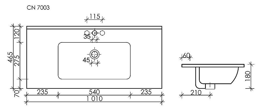 Раковина Ceramica Nova Element CN7003 1025 купить в интернет-магазине Sanbest