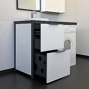 Тумба с раковиной Comforty Лозанна 120 белый глянец для ванной в интернет-магазине Sanbest