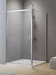 Душевой уголок NEW TRENDY NEW VARIA 100x80 D-0189A/D-0104B стекло прозрачное/профиль хром купить в интернет-магазине Sanbest