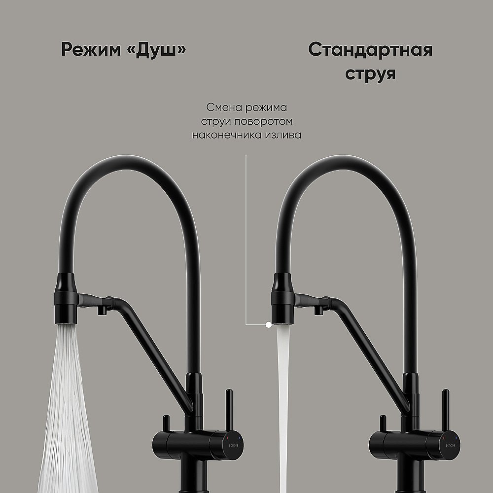 Смеситель для кухни Sancos Dora SC4003MB черный матовый купить в интернет-магазине сантехники Sanbest