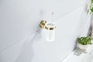 Стакан Aquatek Европа AQ4104BG стекло матовое/золото шлифованное купить в интернет-магазине сантехники Sanbest