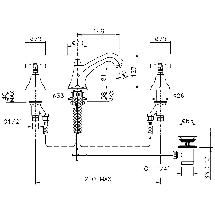 Смеситель для раковины Nicolazzi Teide 1908CR05 хром купить в интернет-магазине сантехники Sanbest