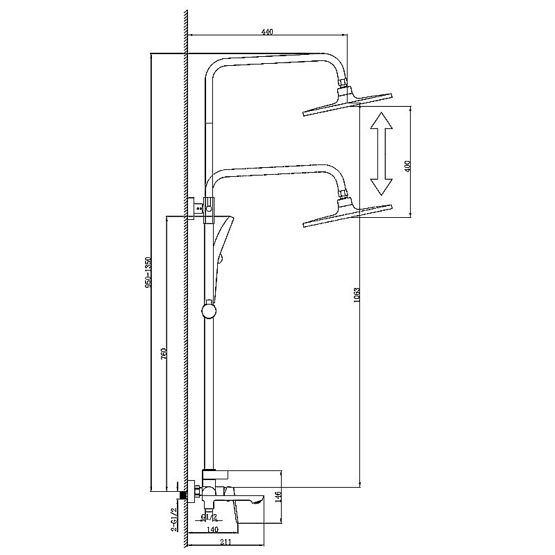 Душевая система Azario Alanti AZ-K2332GR графит купить в интернет-магазине сантехники Sanbest